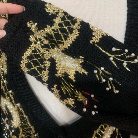 Gold embroidered vintage Westbound cardigan - Picture 5 of 9